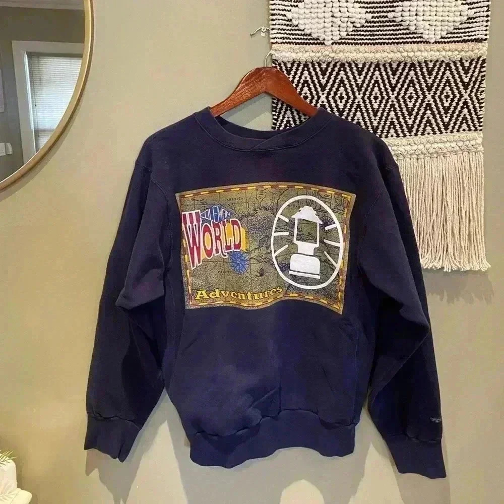 Y2K COLEMAN OUTDOORS GRAPHIC PULLOVER SWEATER